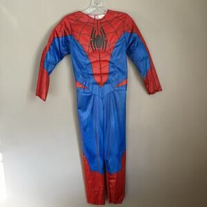 Spider-Man Costume Kids Large Superhero Jumpsuit Halloween Cosplay Outfit L